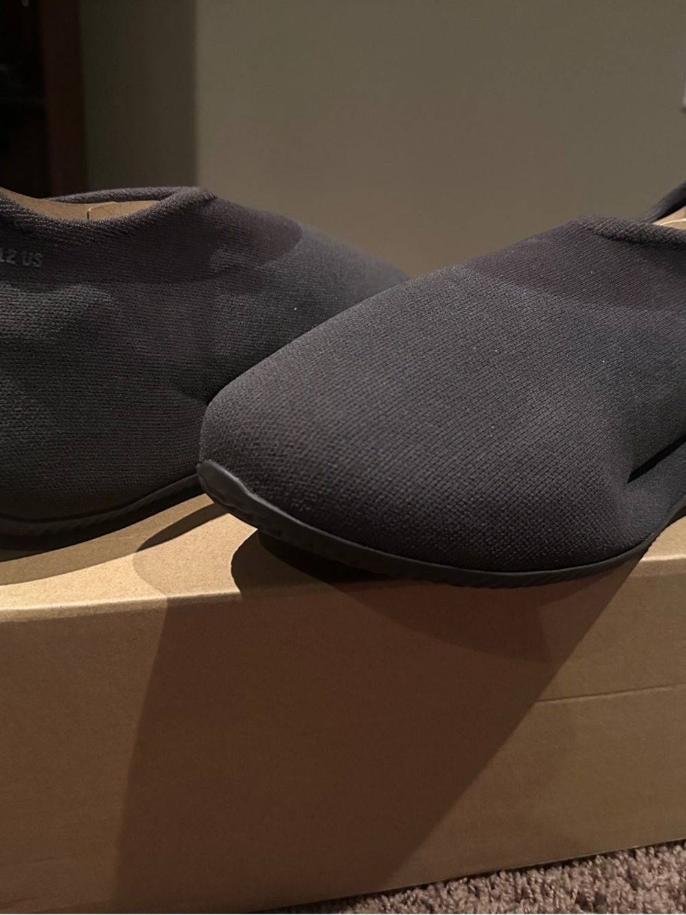 Yeezy Men's Black Slip-On Knit Sneakers